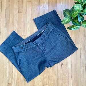 Gap Straight Leg Denim Dark Wash Stretch Capri Pants with Cuffed Hem – Size 6